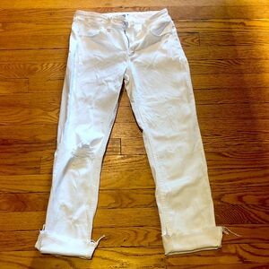 PAIGE Brigitte Jean in White Wave Destruction ( White Color). Size 24.